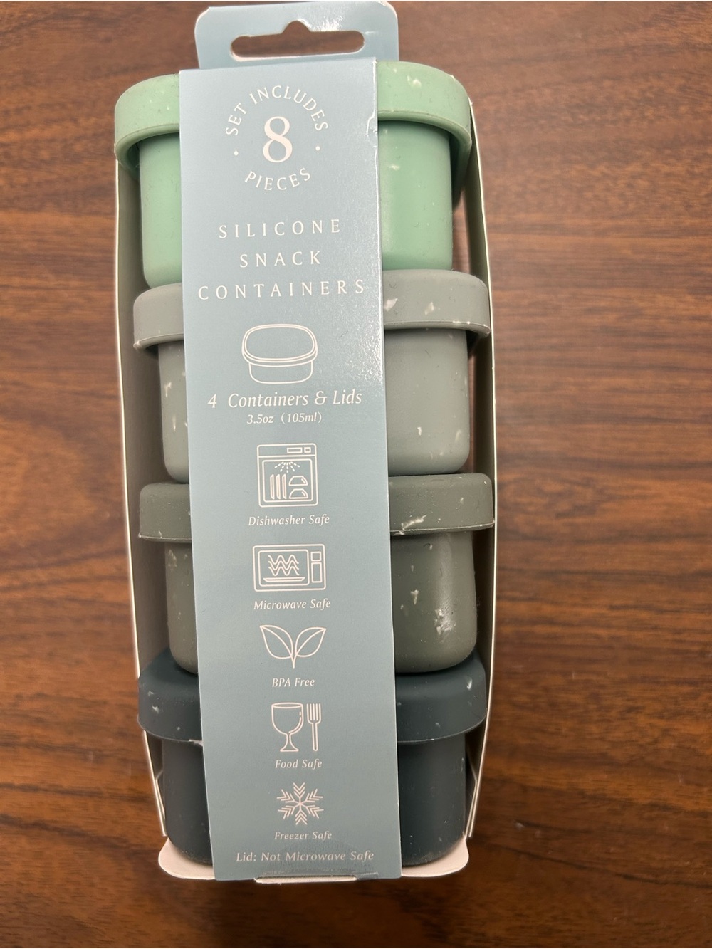 New The Spring Shop Silicone Snack Containers -Mint,Light,Olive & Dark Green Set